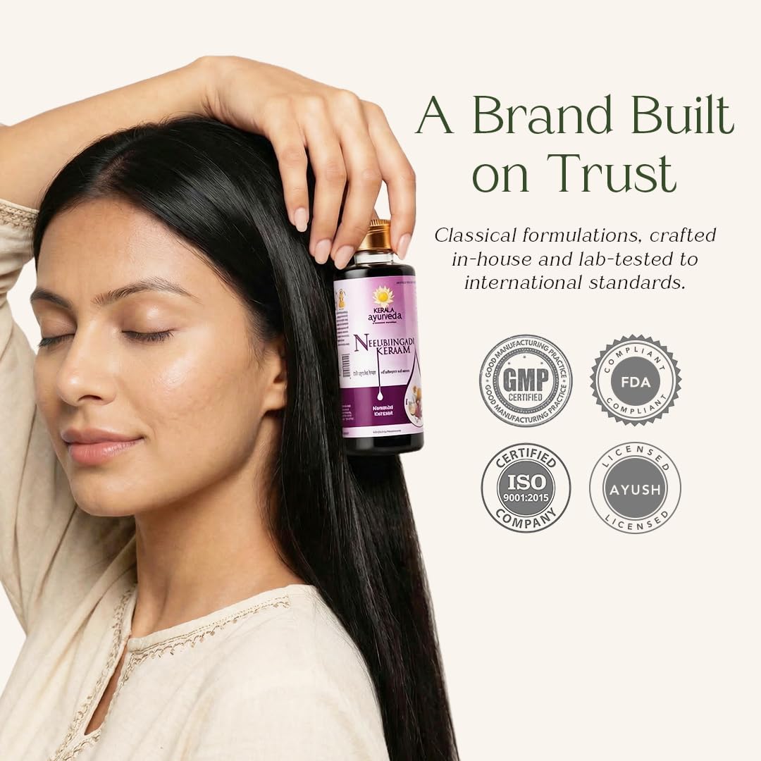 Kerala Ayurveda Neelibhringadi Keram | Hair Oil for Hair Growth | With Indigo, Bhringaraj & Amla | Triple Care Formula | 200ml - Image 8