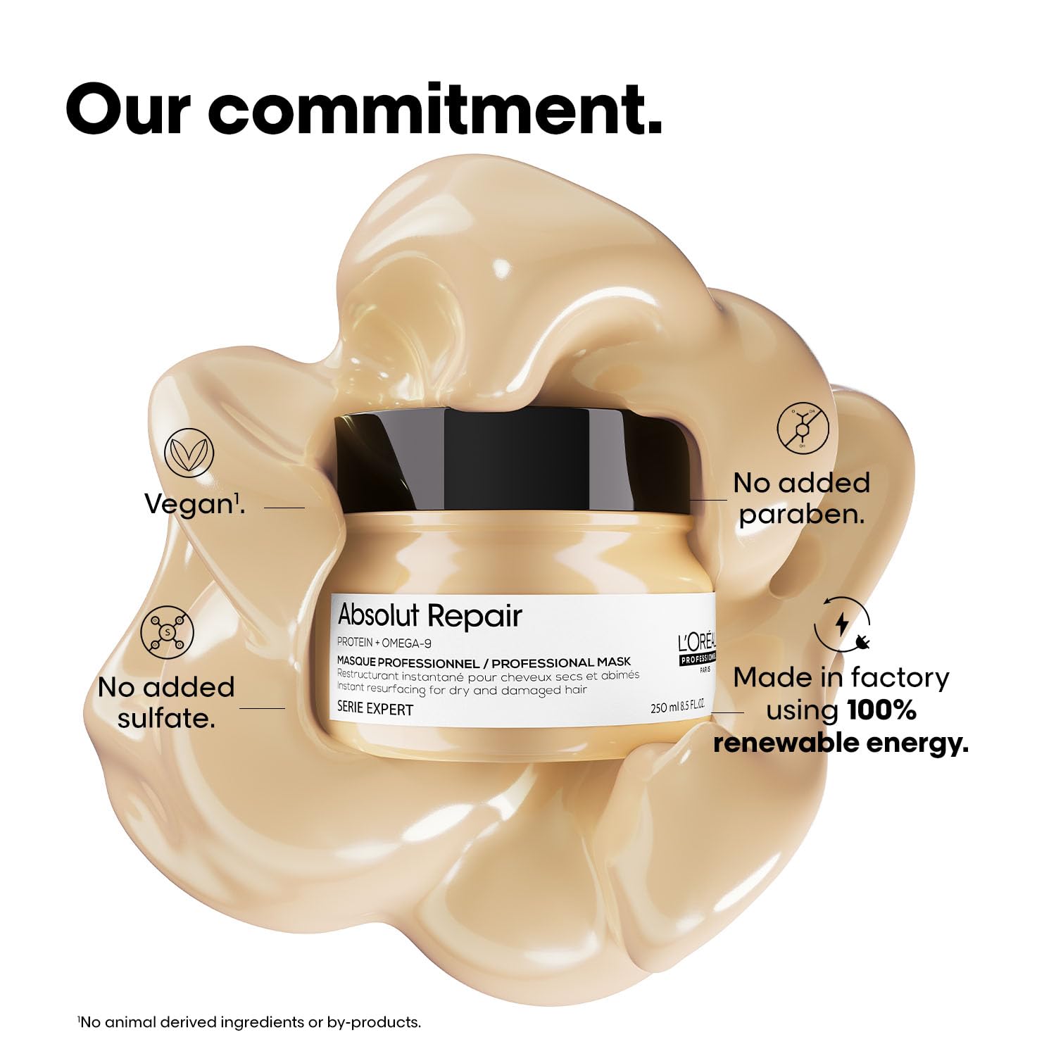 L'Oréal Professionnel Absolut Repair Mask for Dry & Damaged Hair | Professional mask for Strengthening and Repairing Hair, 13x resistance to hair damage | With Protein & Omega-9 For Men & Women, 250ml - Image 8