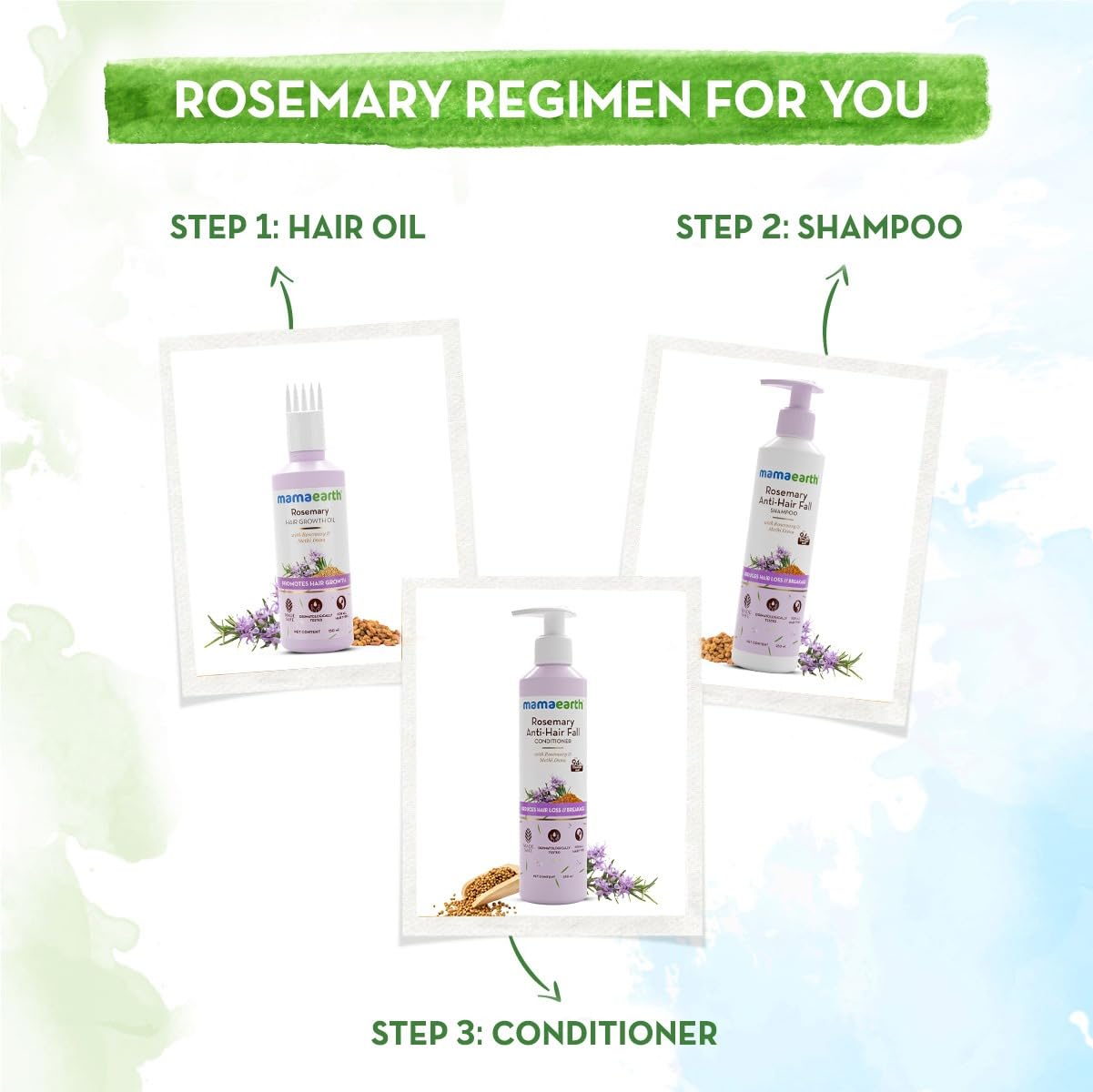Mamaearth Rosemary Hair Fall Control Kit | Gives up to 94% Stronger Hair | Up to 93% Less Hair Fall | Made Safe Certified | For Men & Women | 650 ml - Image 7