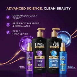 Livon Keratin Hair Serum for Women & Men | Ultra Glossy & Smooth Hair | 48Hr Frizz Control | Hair Serum for Dry, Rough & Damaged Hair | 48ml