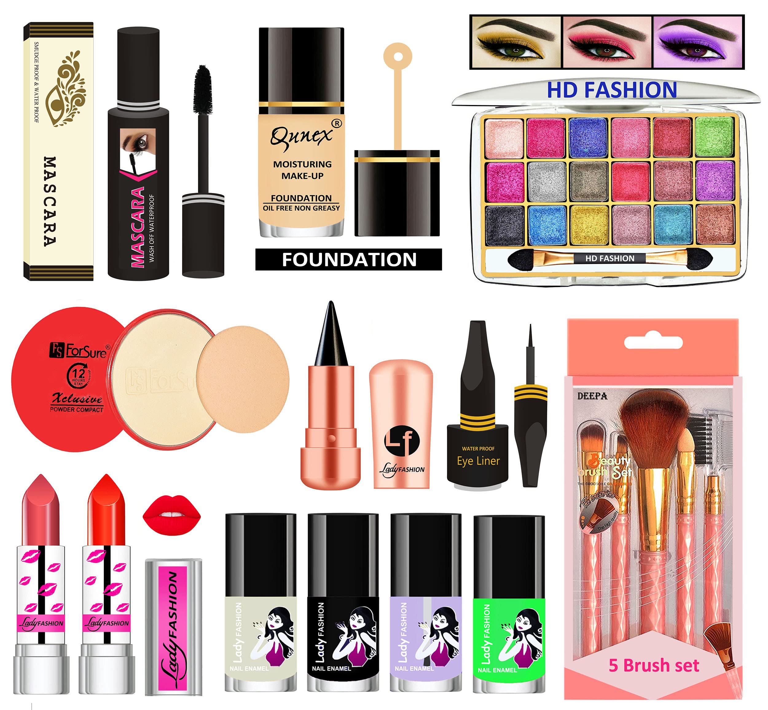 HD FASHION Combo Set All in One Daily Use Makeup Kit for Women and Girls| Beauty routine| Beauty enhancement| Beauty Kit C2LMKT40 - Image 2
